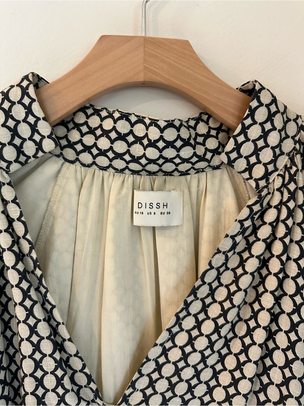 DISSH Black & Cream Circular-Print Shirt